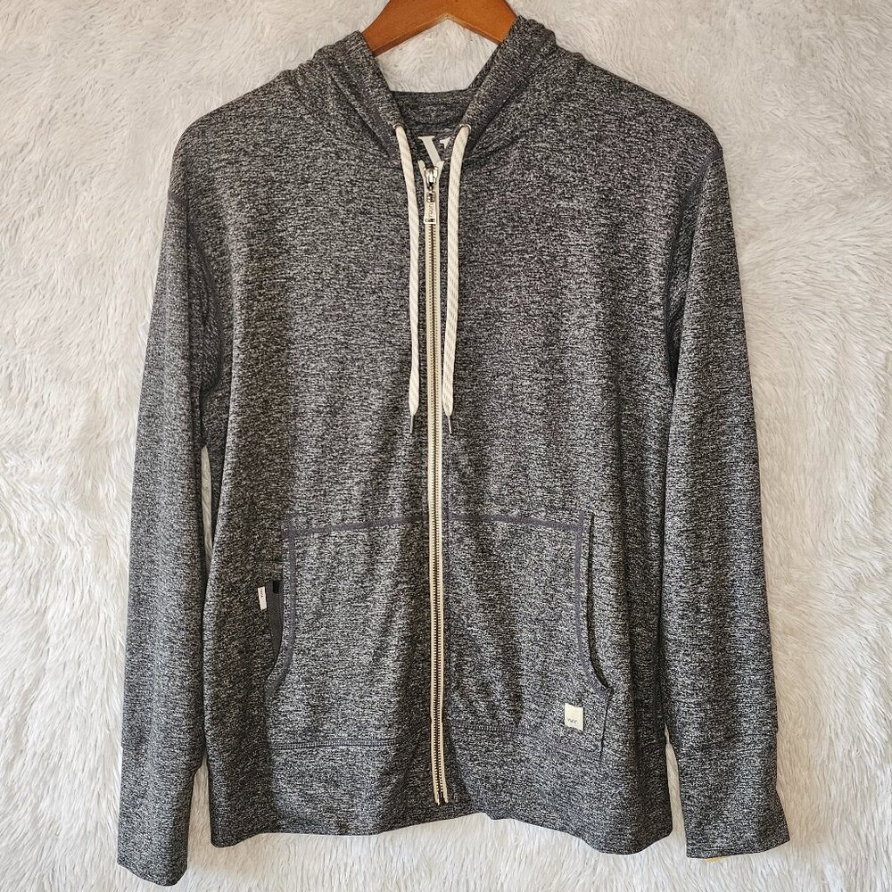 Vuori Halo Performance Zipped Hoodie 2.0, Heather Grey, Womens Medium